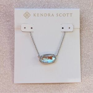 Kendra Scott Silver Dichroic Glass Pendant Necklace
